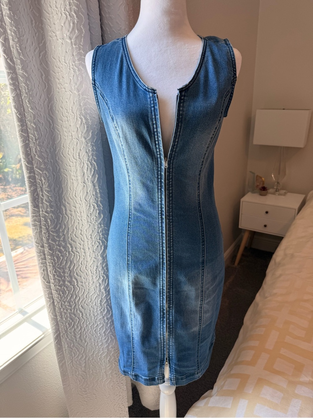 Venus blue denim Mini Dress
